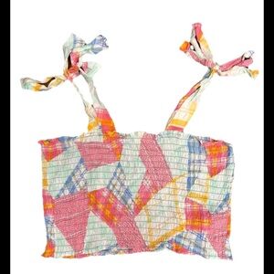 BP BLOCK STRIPE HALTER TOP LOUNGE TOP SIZE L (0447)